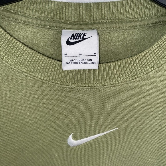 Nike Sportswear Sweatshirt Women Medium Green Phoenix Fleece Oversized Cropped - Picture 2 of 4